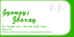 gyongyi zboray business card